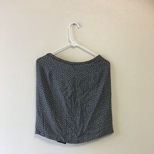 Black-White Floral Skirt